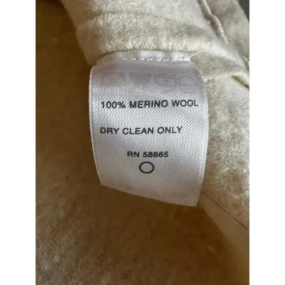 VTG Classiques Entier Cream Merino Wool Jacket Crochet Floral Buttons Size M - Picture 10 of 12